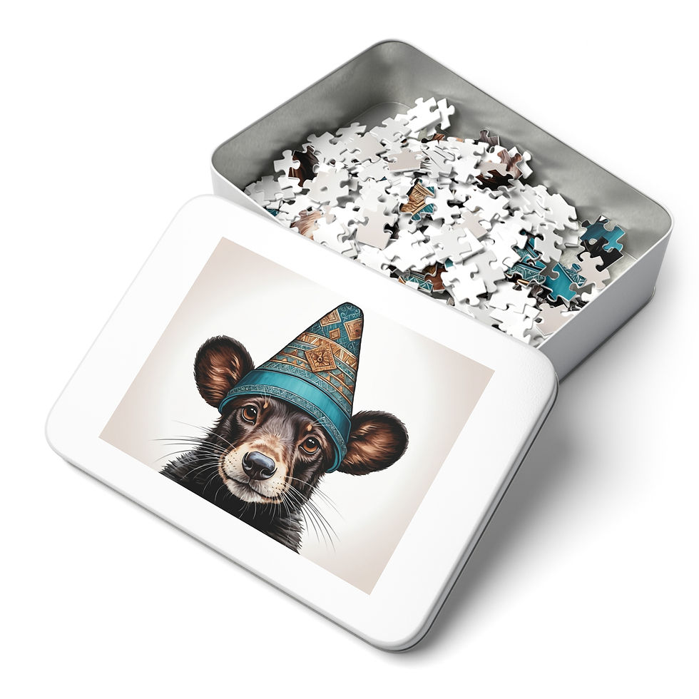Thumbnail: Whimsical Bear Jigsaw Puzzle with Tin, Fun Family Game