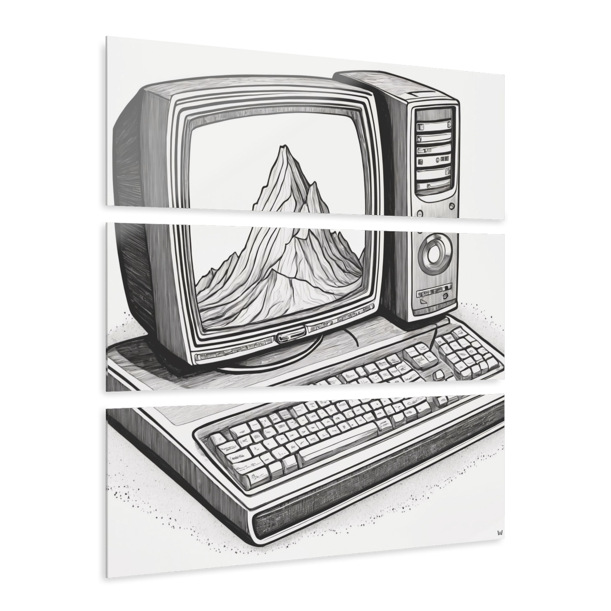 Computer Sketch Acrylic Tri-Print | Wall Art, Home Decor, Tech Design