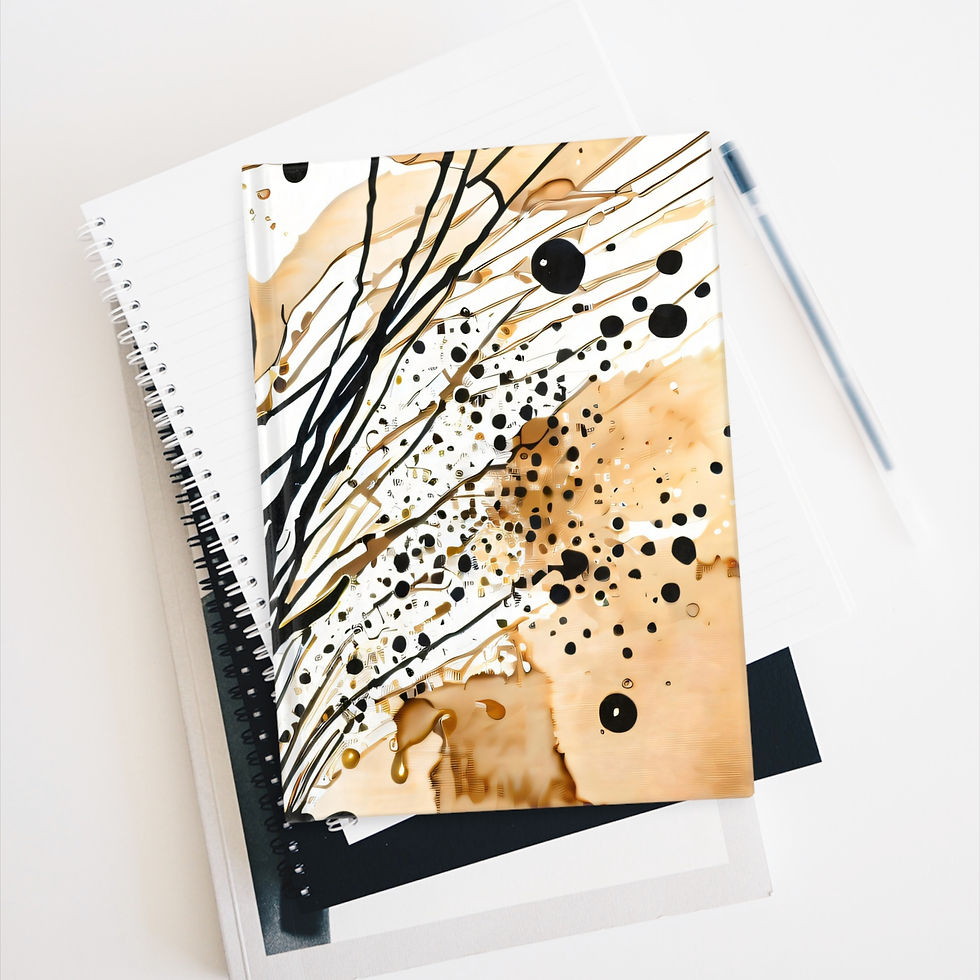 Thumbnail: Abstract Tan Ink Splash Blank Paged Journal | Watercolor Hardcover Sketchbook