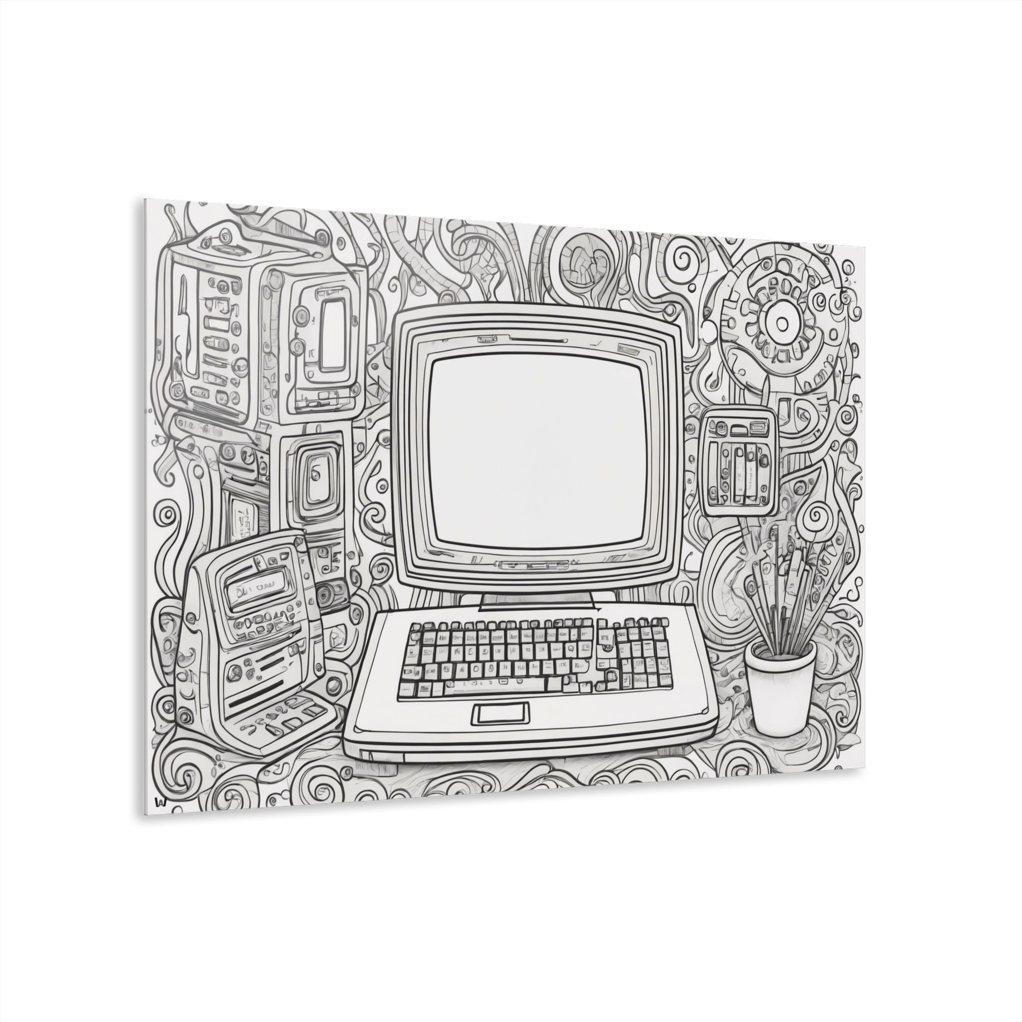 Abstract Computer Acrylic Print | Modern Wall Art for Home Office