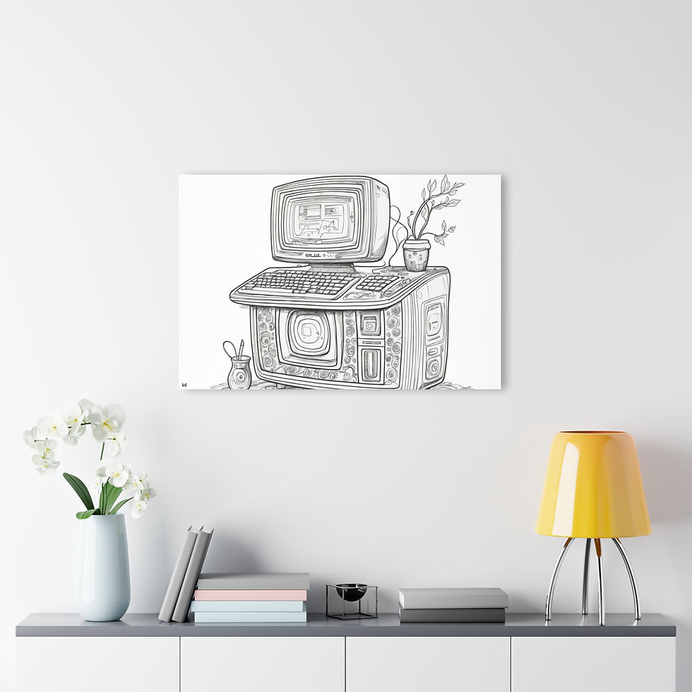 Thumbnail: Abstract Computer Design | Acrylic Print, Vintage Tech Wall Art