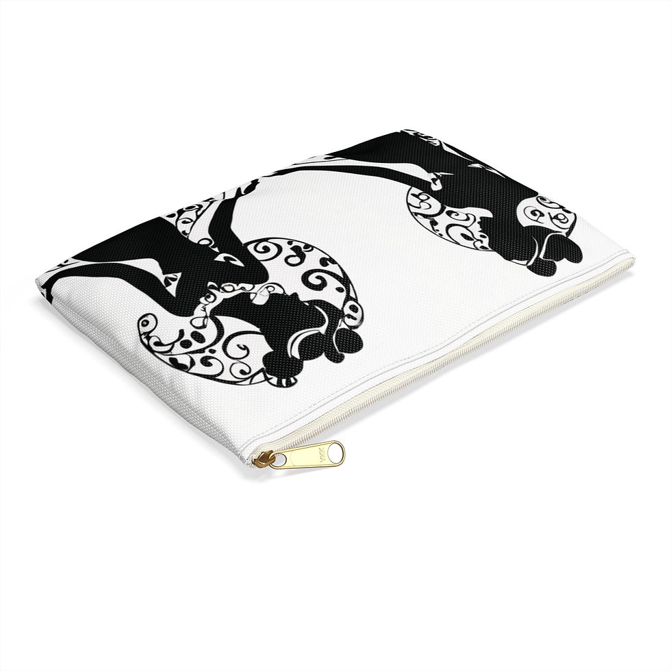 Thumbnail: Chic Sisters Black & White Accessory Pouch | Makeup Bag, Travel Pouch, Gift