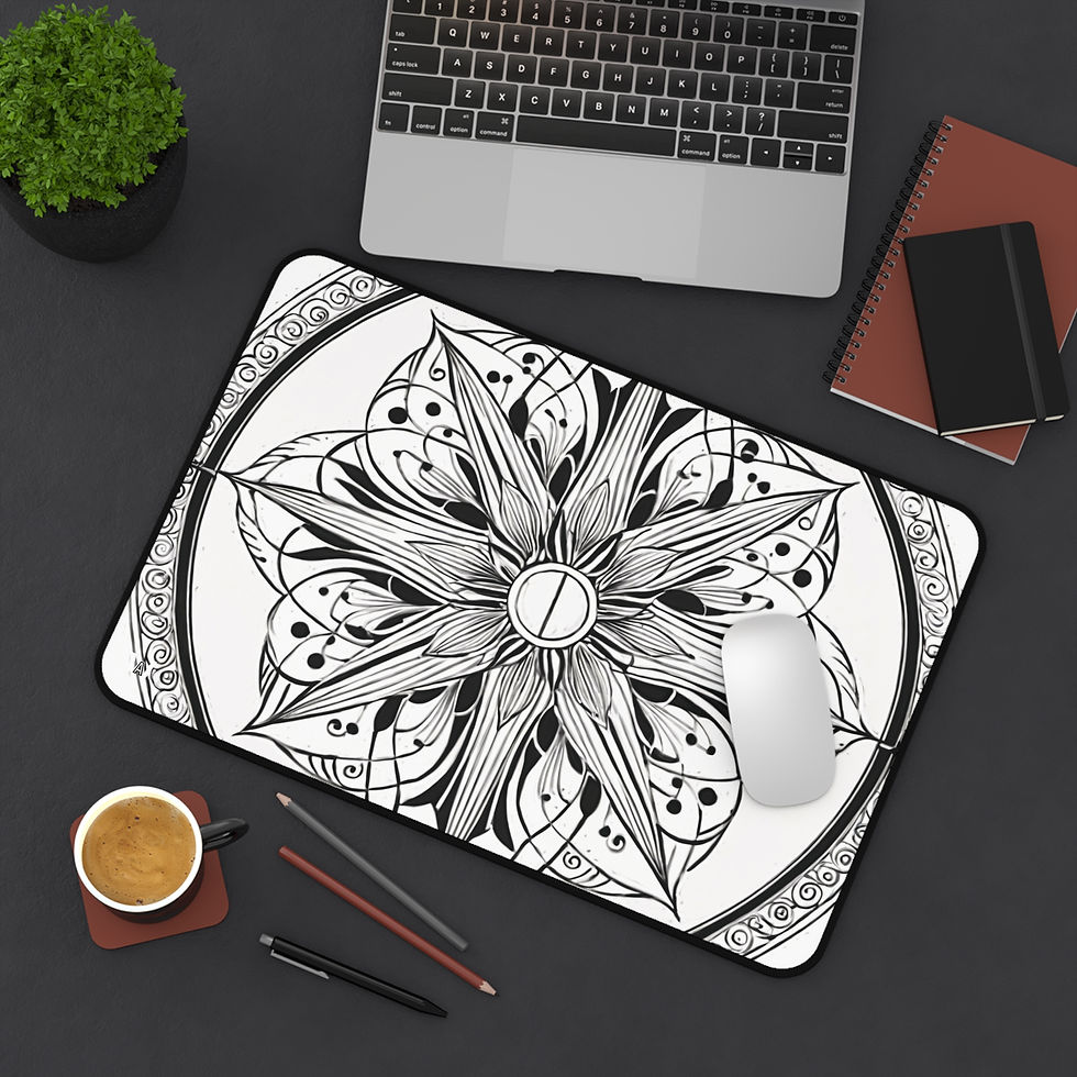 Thumbnail: Elegant Mandala Desk Mat | Office Decor, Office Essentials, Flower Design 