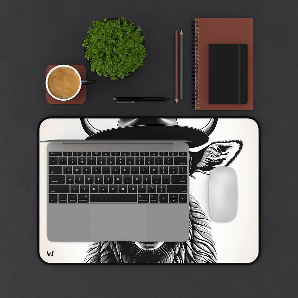 Thumbnail: Stylish Bull Desk Mat | Unique Home Office Decor for Farm Lovers, Home Office 