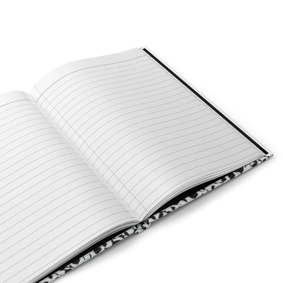 Thumbnail: Elegant Black and White Hardcover Lined Journal |  Chic Floral Design, Notebook