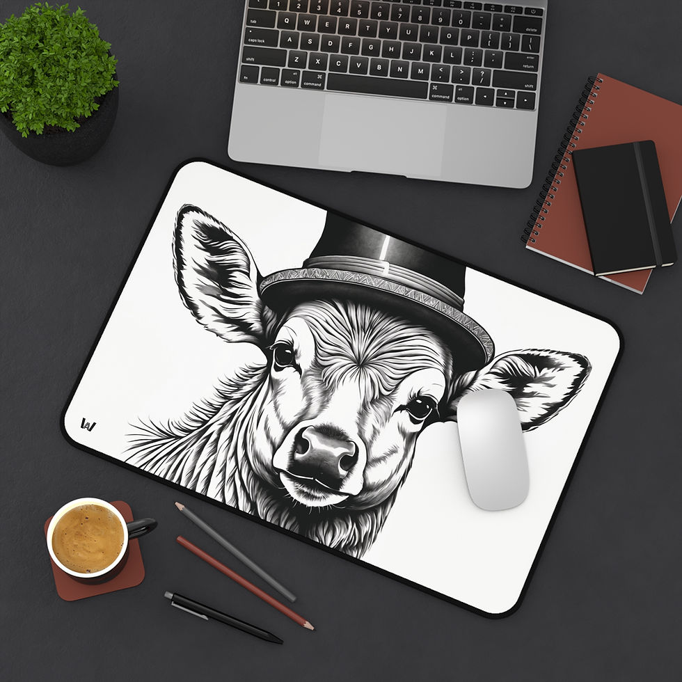 Thumbnail: Fancy Doe with Top Hat Desk Mat | Home Office Decor, Farm Style, Animal Decor