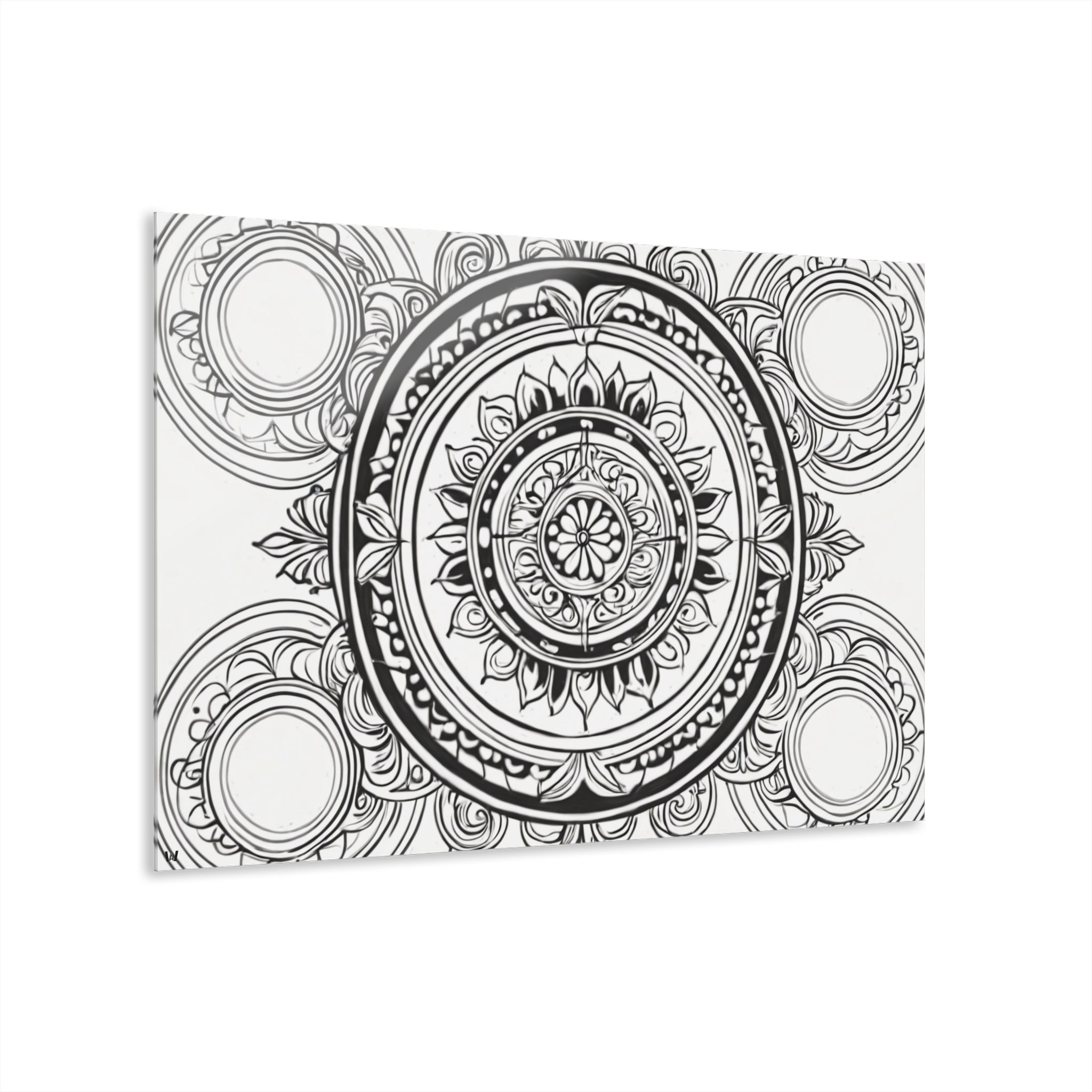 Minimalist Mandala Acrylic Print | French Cleat, Office Art