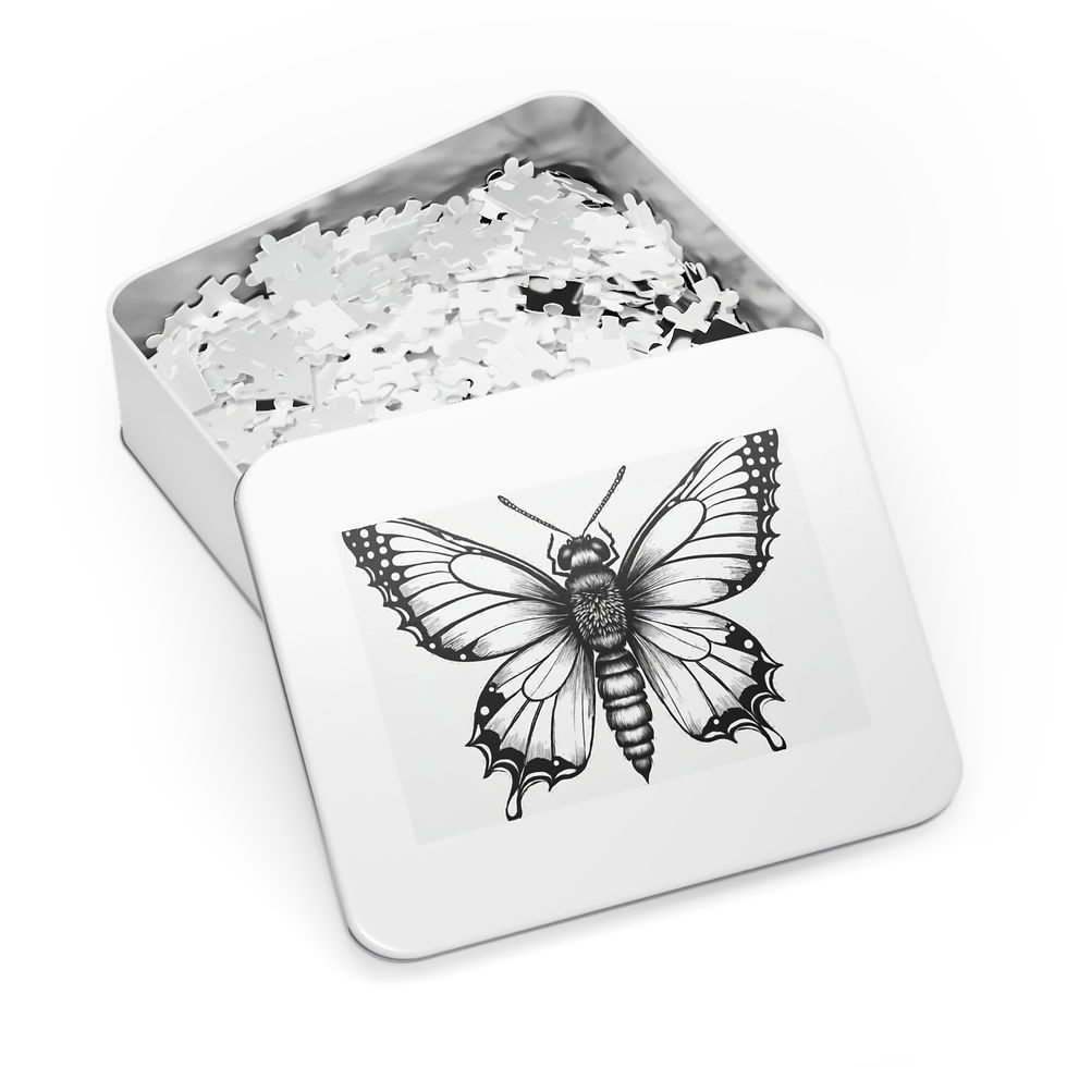 Thumbnail: Butterfly Jigsaw Puzzle with Tin - Artistic Puzzle for Nature Lovers