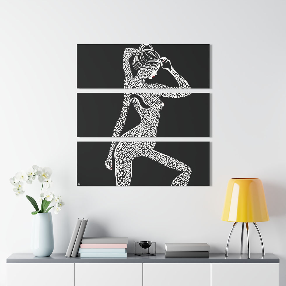 Thumbnail: White & Black Silhouette Tri-Print | Wall Art, Fashion Design, Office Decor