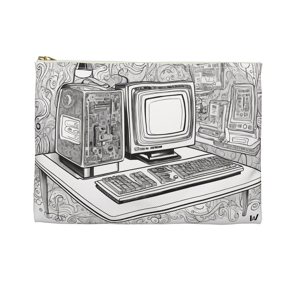 Thumbnail: Tech Accessory Pouch | Abstract Computer Design, Electronics Storage, Travel Bag