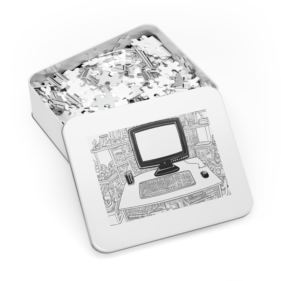Thumbnail: Desktop Vibes Jigsaw Puzzle with Tin - Cozy Office Decor Gift for Creatives