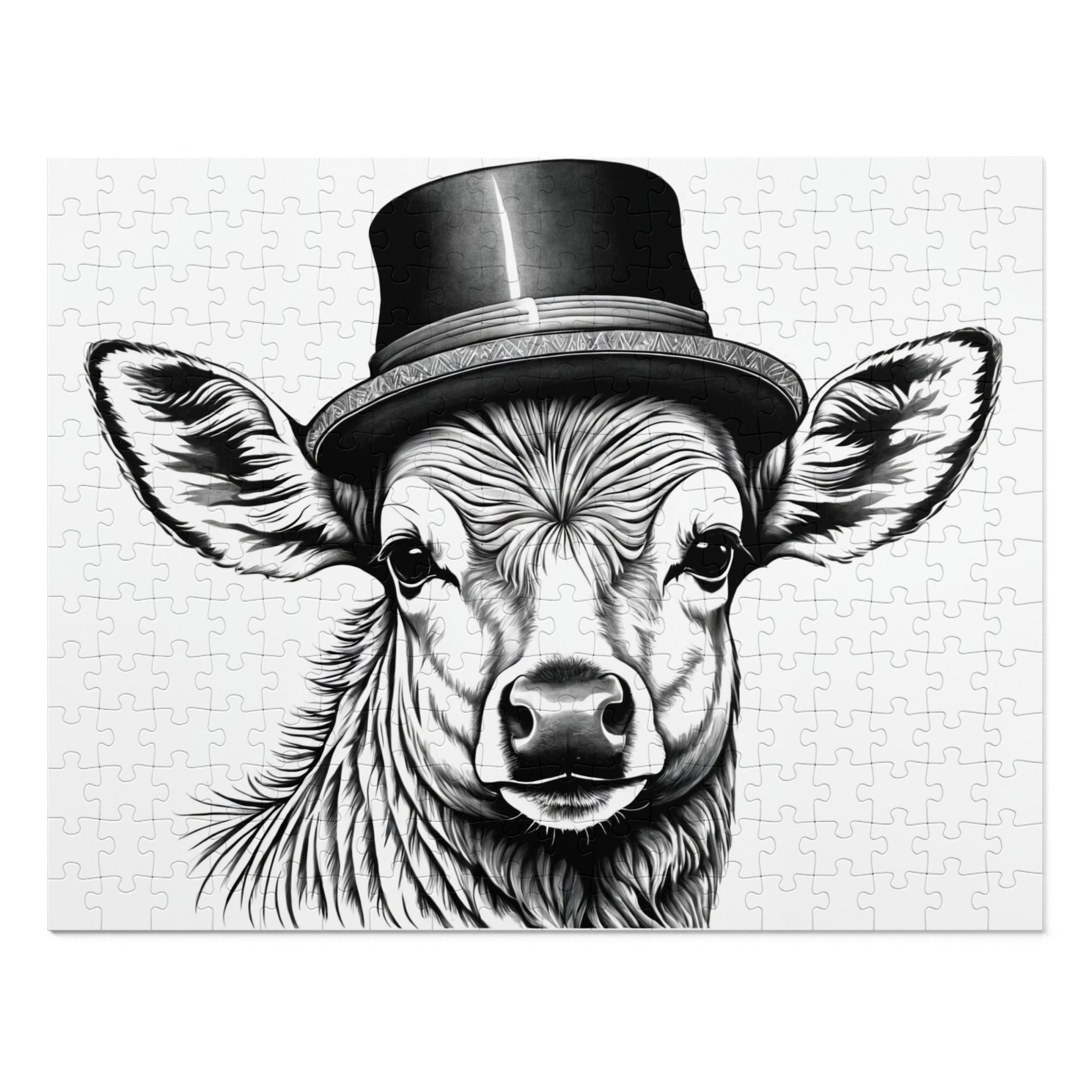 Whimsical Cow Jigsaw Puzzle in Tin, Fun Gift for Kids, Family Activity