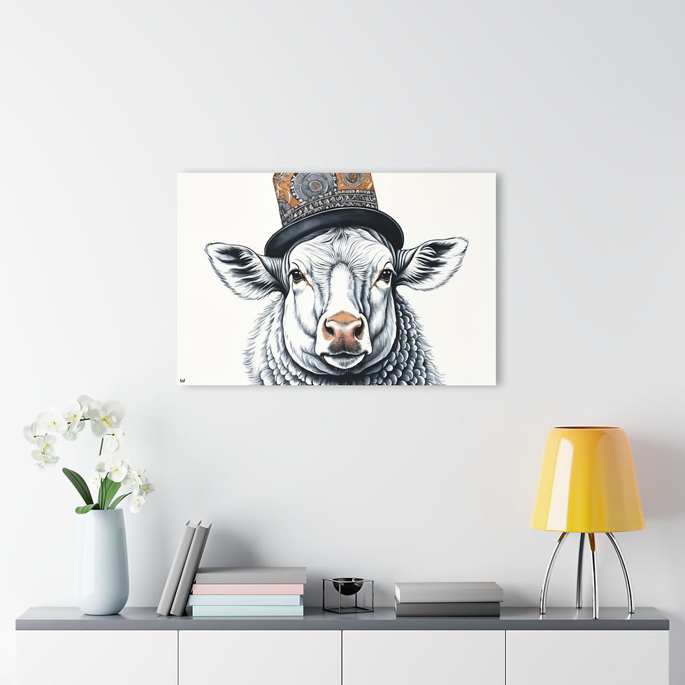 Thumbnail: Whimsical Sheep Acrylic Print | Farmhouse Decor