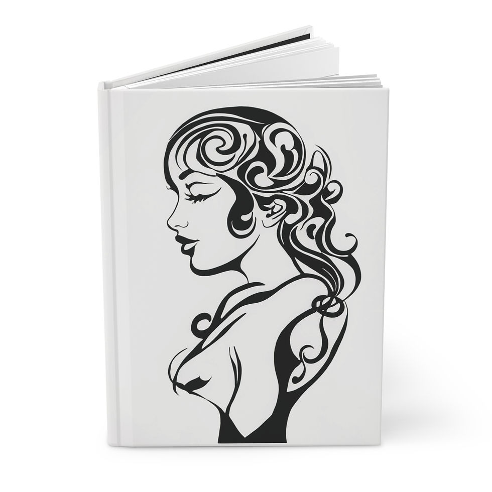 Thumbnail: Abstract Hardcover Lined Journal | Elegant Woman Design