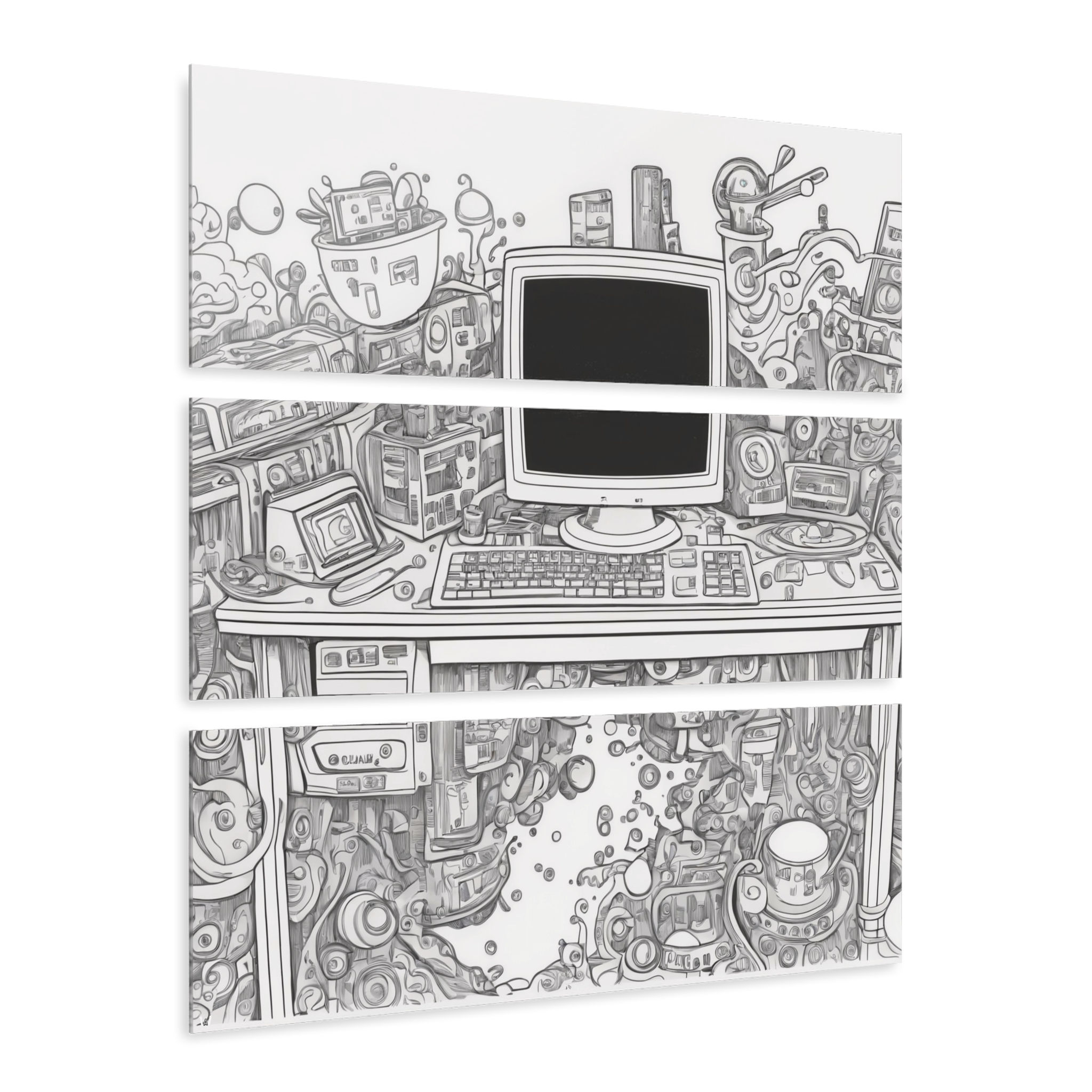 Abstract Computer Acrylic Tri-Print | Office Decor, Wall Art, Tech Design