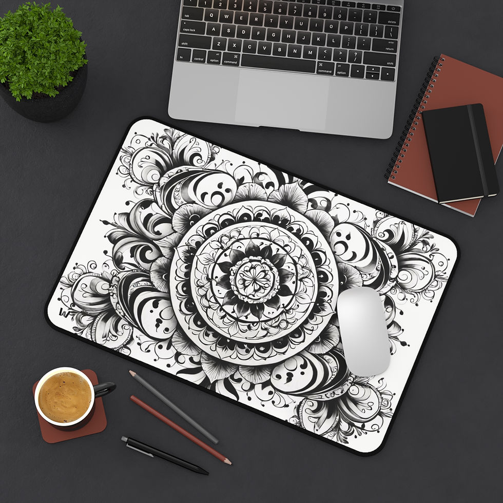 Thumbnail: Elegant Madala Desk Mat | Office Decor, Home Office, Boho Style, Mandala Design