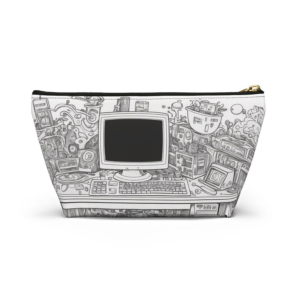 Thumbnail: Tech-Themed Accessory Pouch | Gadget Case, Gift for Gamers, Storage Pouch
