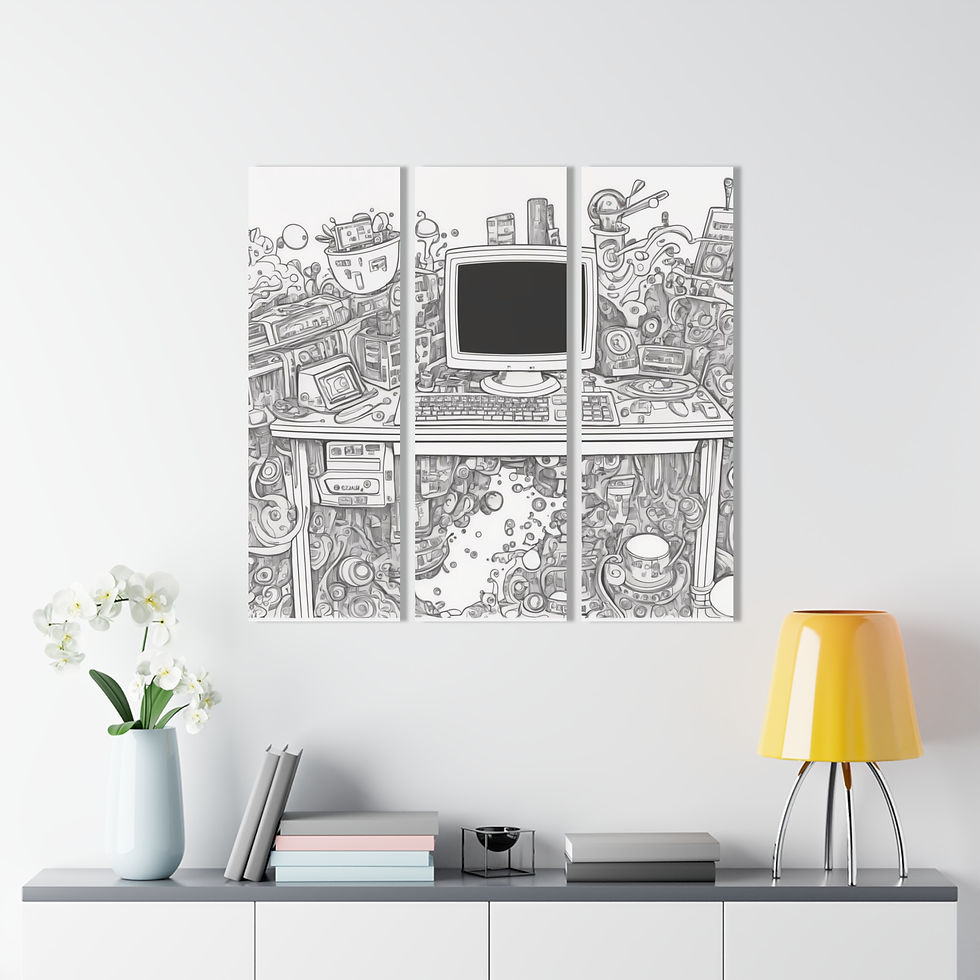 Thumbnail: Abstract Computer Acrylic Tri-Print | Office Decor, Wall Art, Tech Design