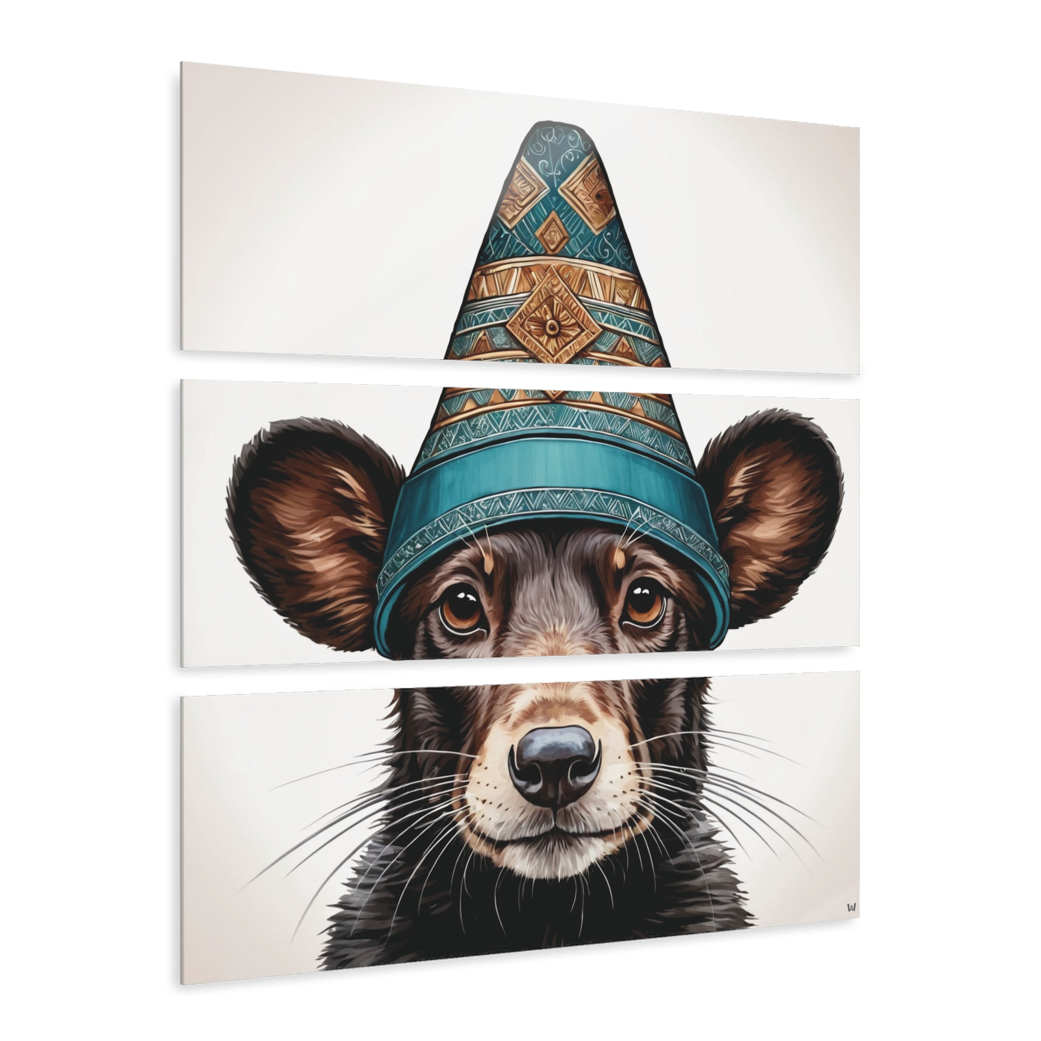 Bear Cub With Hat Acrylic Tri-Print | Animal Decor, Home Decor, Wall Art