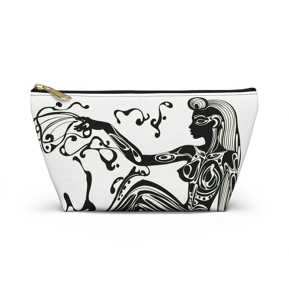 Thumbnail: Abstract Sitting Woman Accessory T-Pouch | Makeup Bag, Travel & Organizing