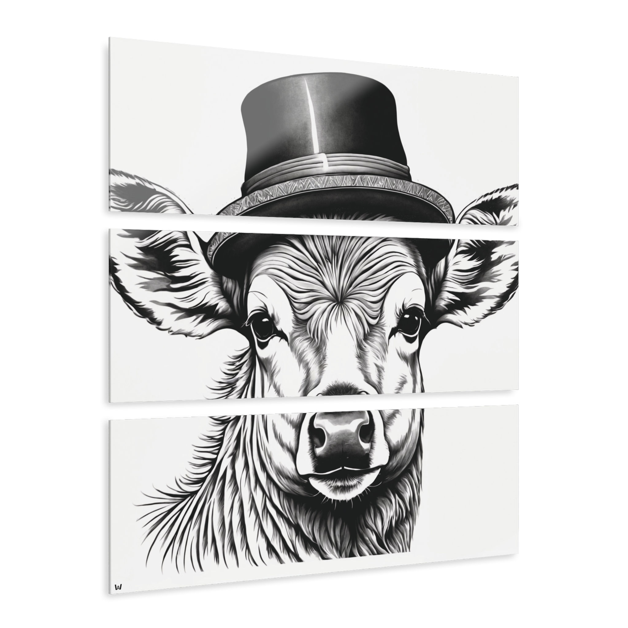 Doe With Hat B&W Acrylic Tri-Print | Wall Art, Home Decor, Homestead Art