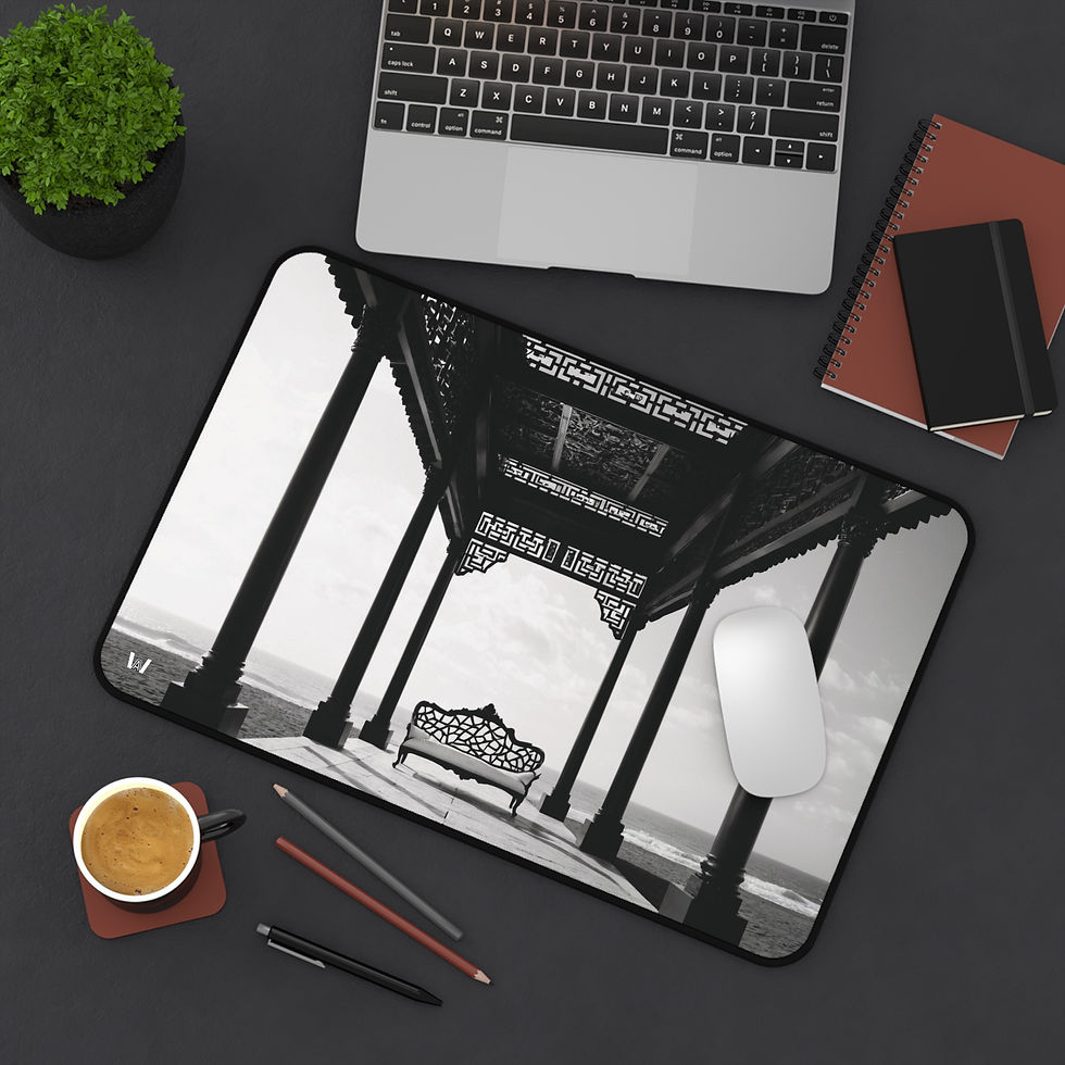 Thumbnail: Black and White Scene Desk Mat | Study Space Essentials, Dream Scene, Mouse Mat