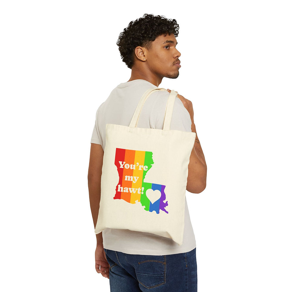 Thumbnail: Louisiana "You're My Hawt!" Cotton Canvas Tote Bag