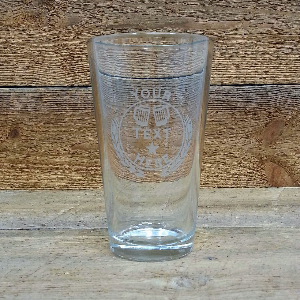 Thumbnail: Personalized Beer Pint 2x Glasses with Tap Handle Logo Set of Two
