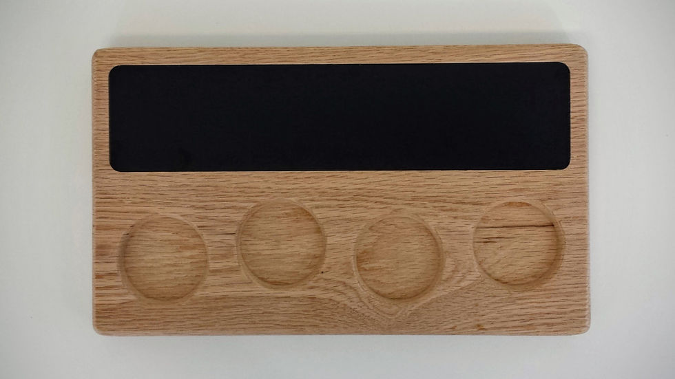Thumbnail: Beer Flight Sampler Tray Paddle with Chalkboard Dry-erase marker Board