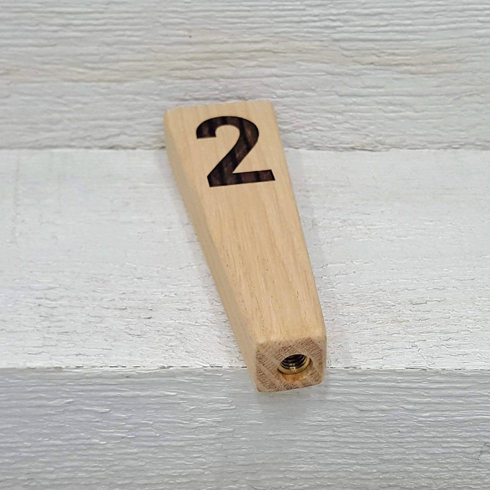 Thumbnail: Beer Tap Handle with Numbers.  Custom Solid Wood Tapered Beer Tap Handle Engrave