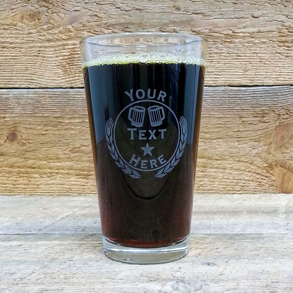 Thumbnail: Personalized Beer Pint 2x Glasses with Tap Handle Logo Set of Two