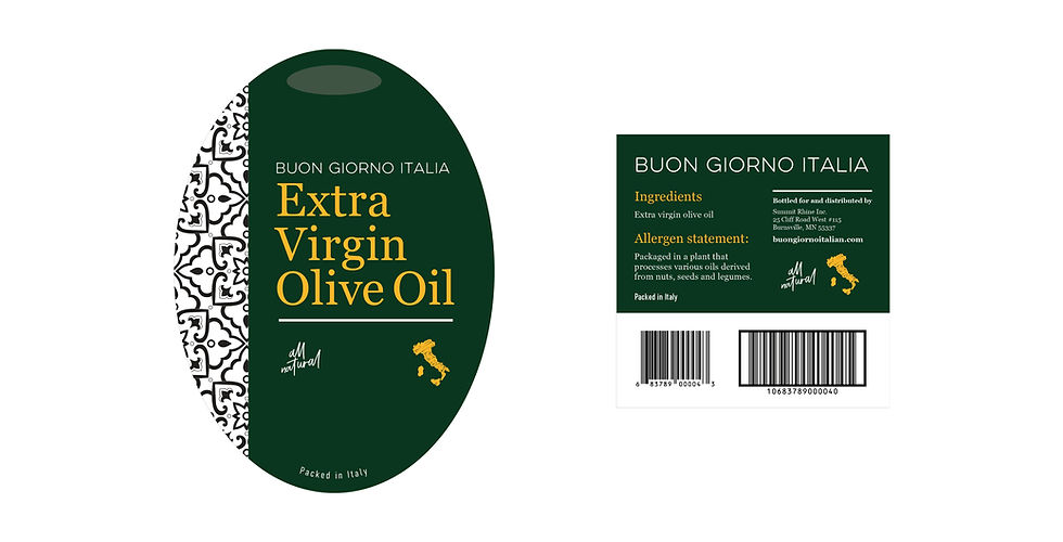 product label design for olive oil