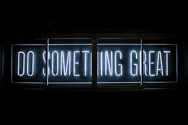 Sign - Do Something great - white letters on a black backrground.