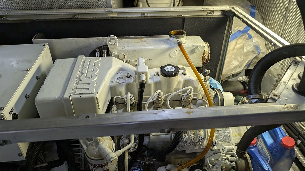 Generator enclosure removed for full access to the heat exchanger (all the way at the back)