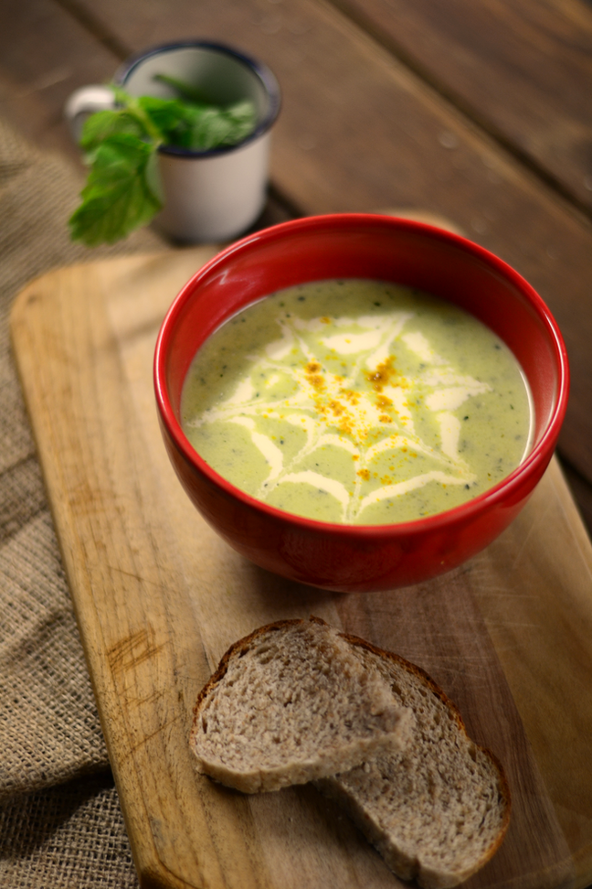 Crema de zapallo italiano y polenta