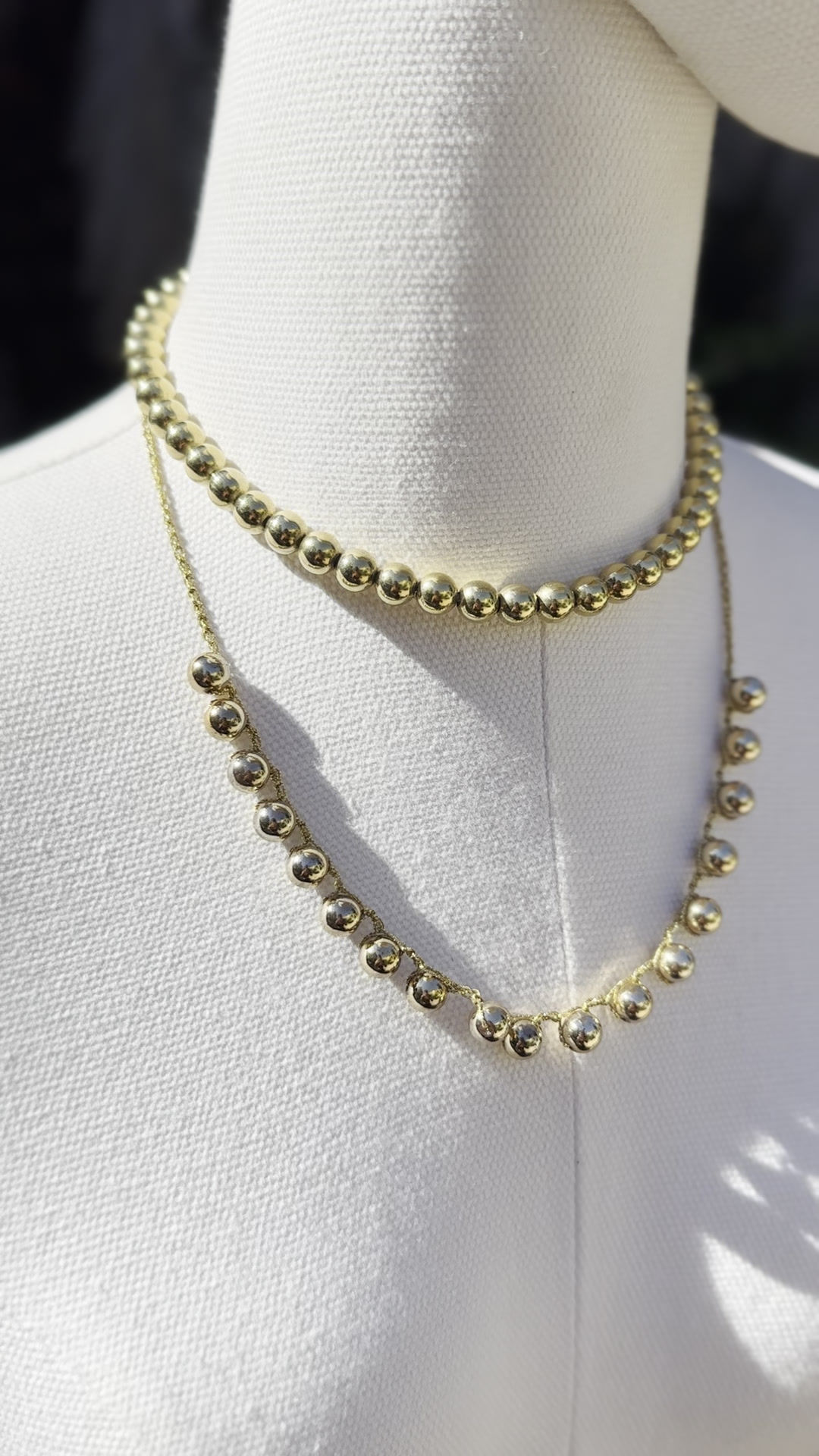 Vintage Golden Ball Lariat Necklace