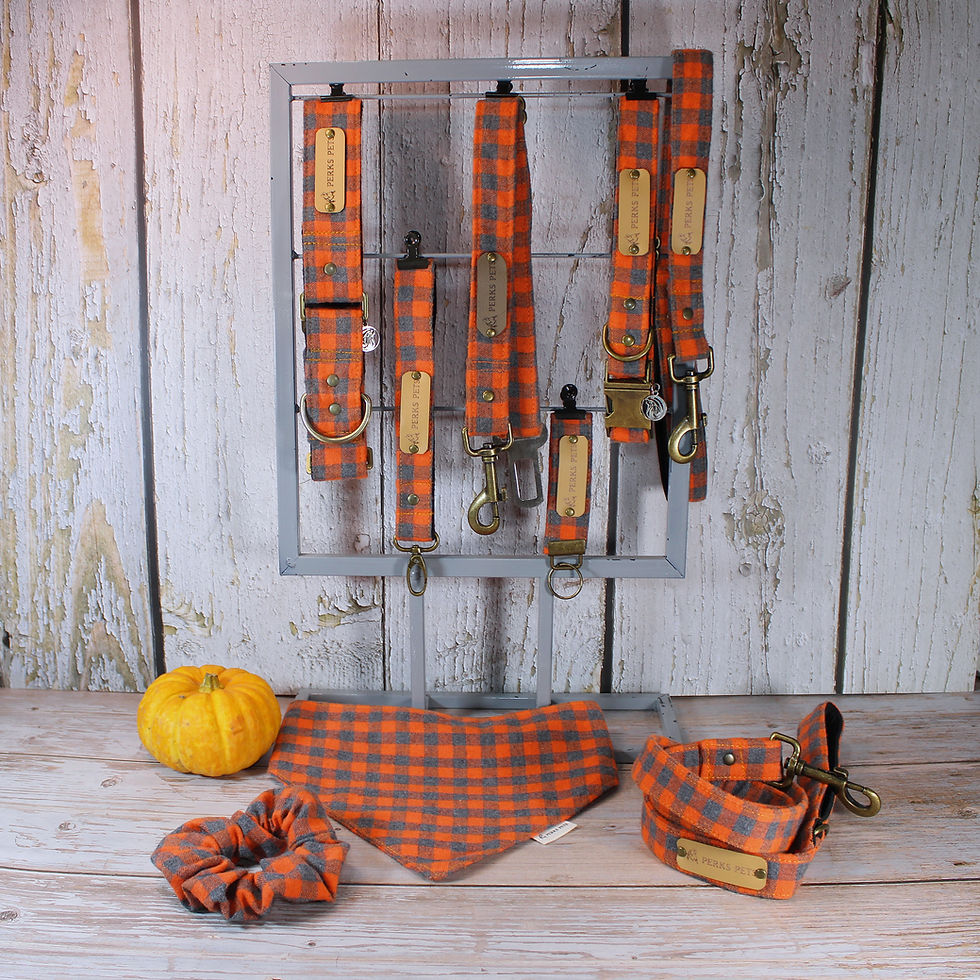 Thumbnail: Buffalo Plaid Orange Wristlet