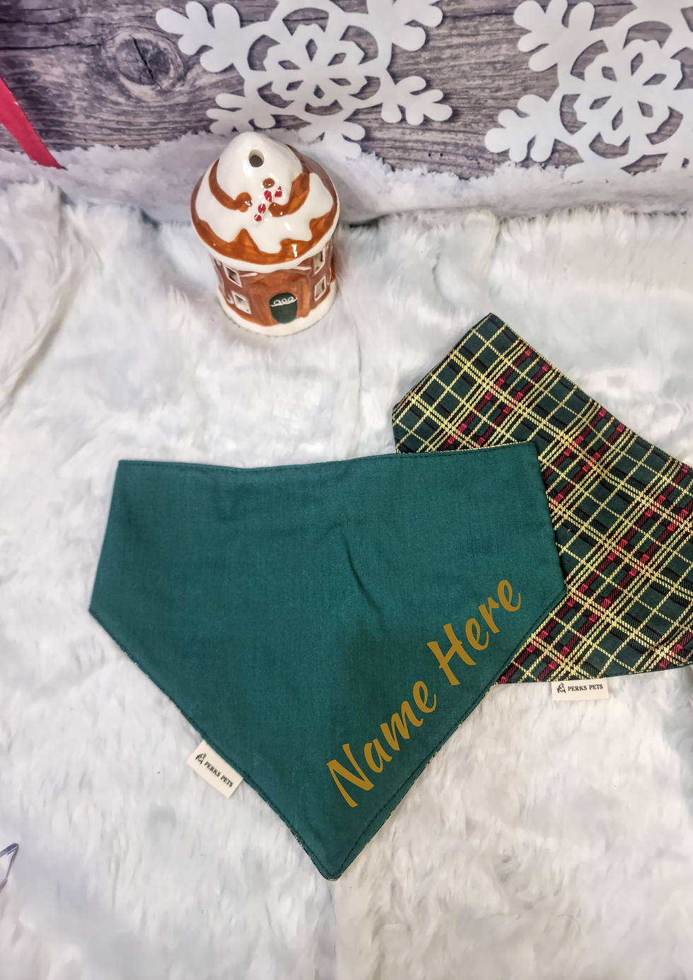 Thumbnail: Festive Tartan Green Stretchy Bandana