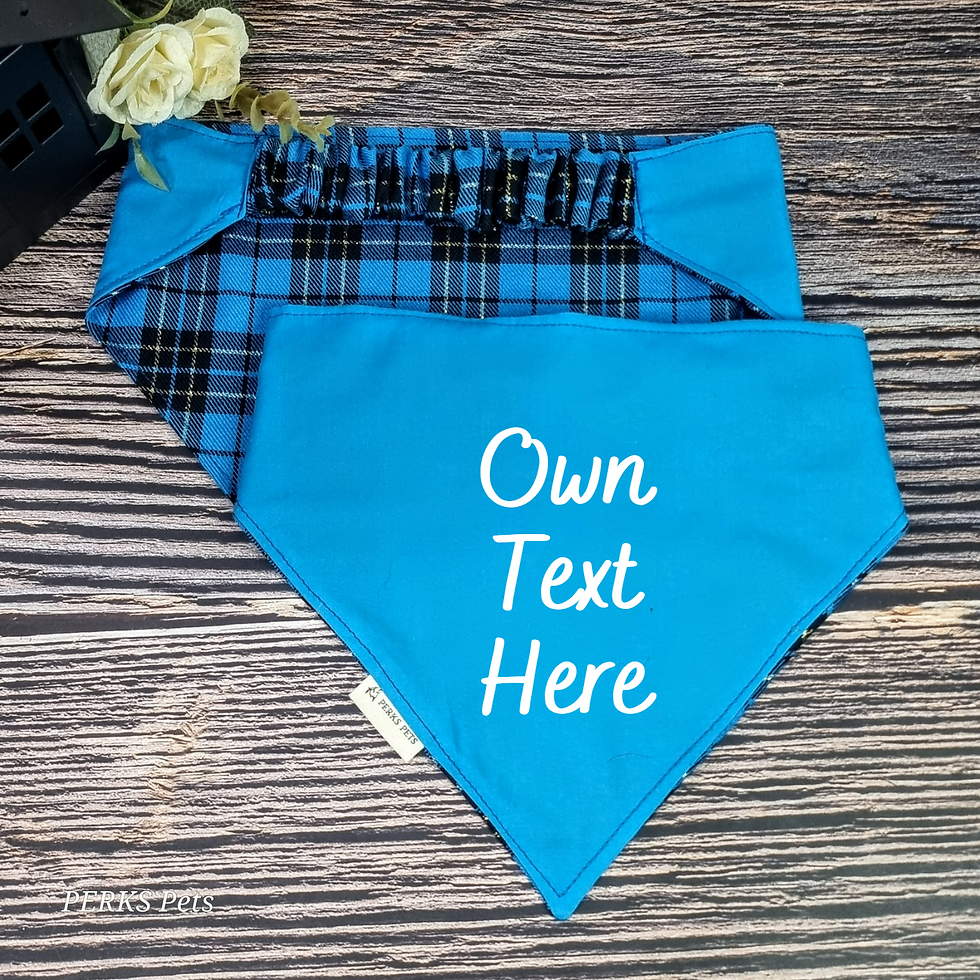 Thumbnail: Tartan Bling Turquoise Stretchy Bandana