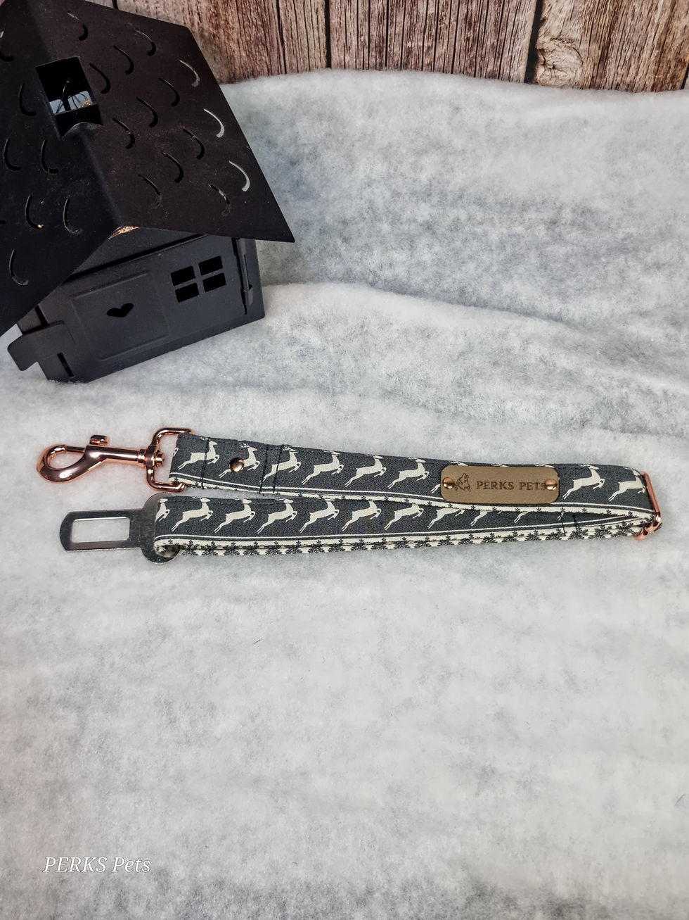 Thumbnail: Prancing Deer Clip-in Dog Seatbelt