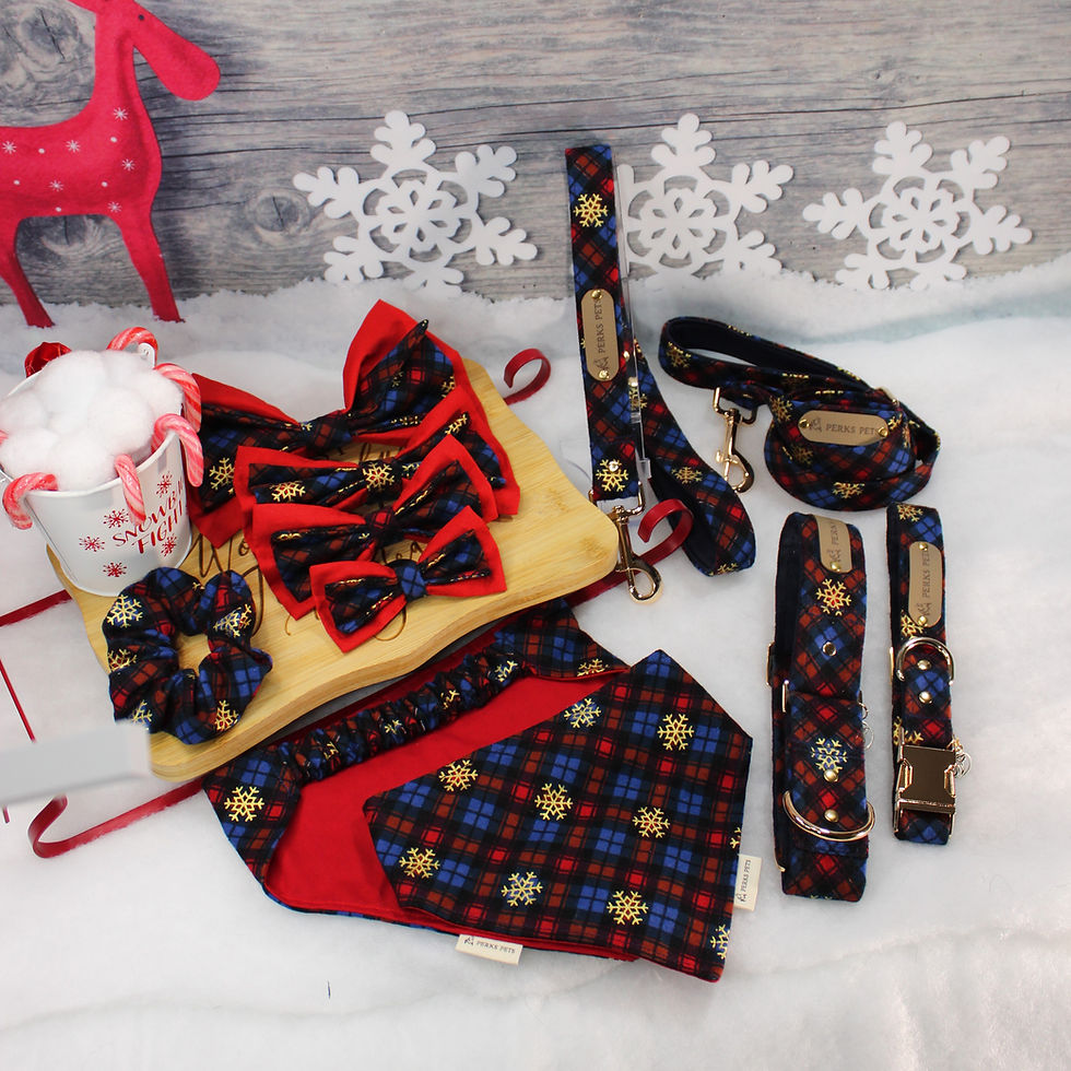 Thumbnail: Festive Plaid Blue Stretchy Bandana