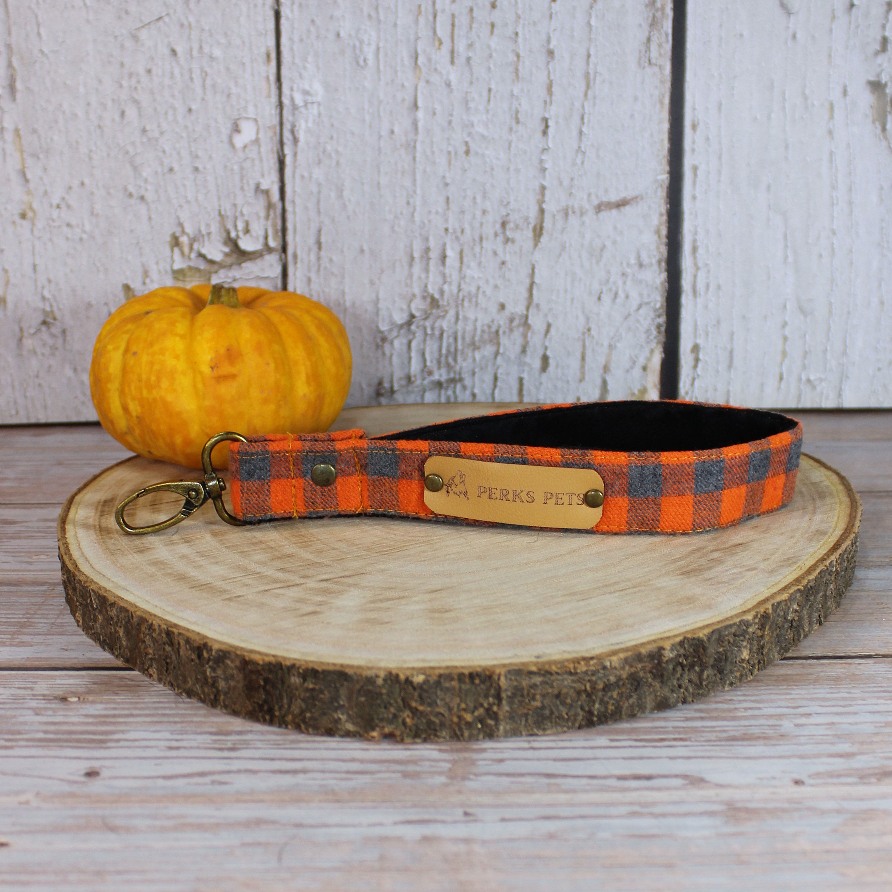 Buffalo Plaid Orange Wristlet
