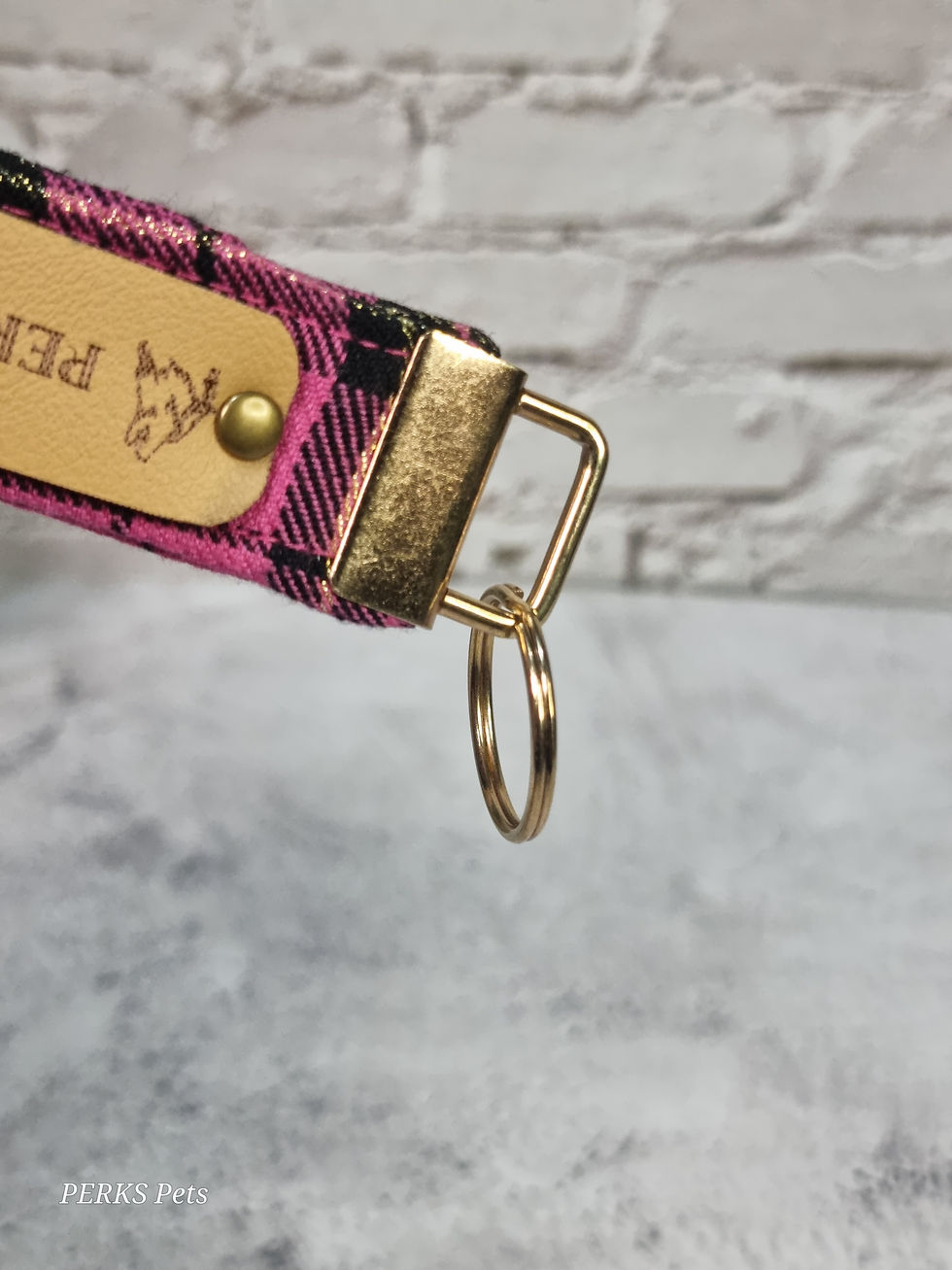 Thumbnail: Tartan Bling Pink Key Fob
