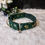Thumbnail: Silver & Gold Snowflakes on Green Martingale Collar