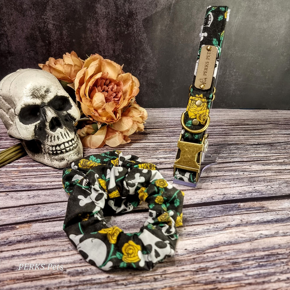 Thumbnail: Skulls n Roses Scrunchie