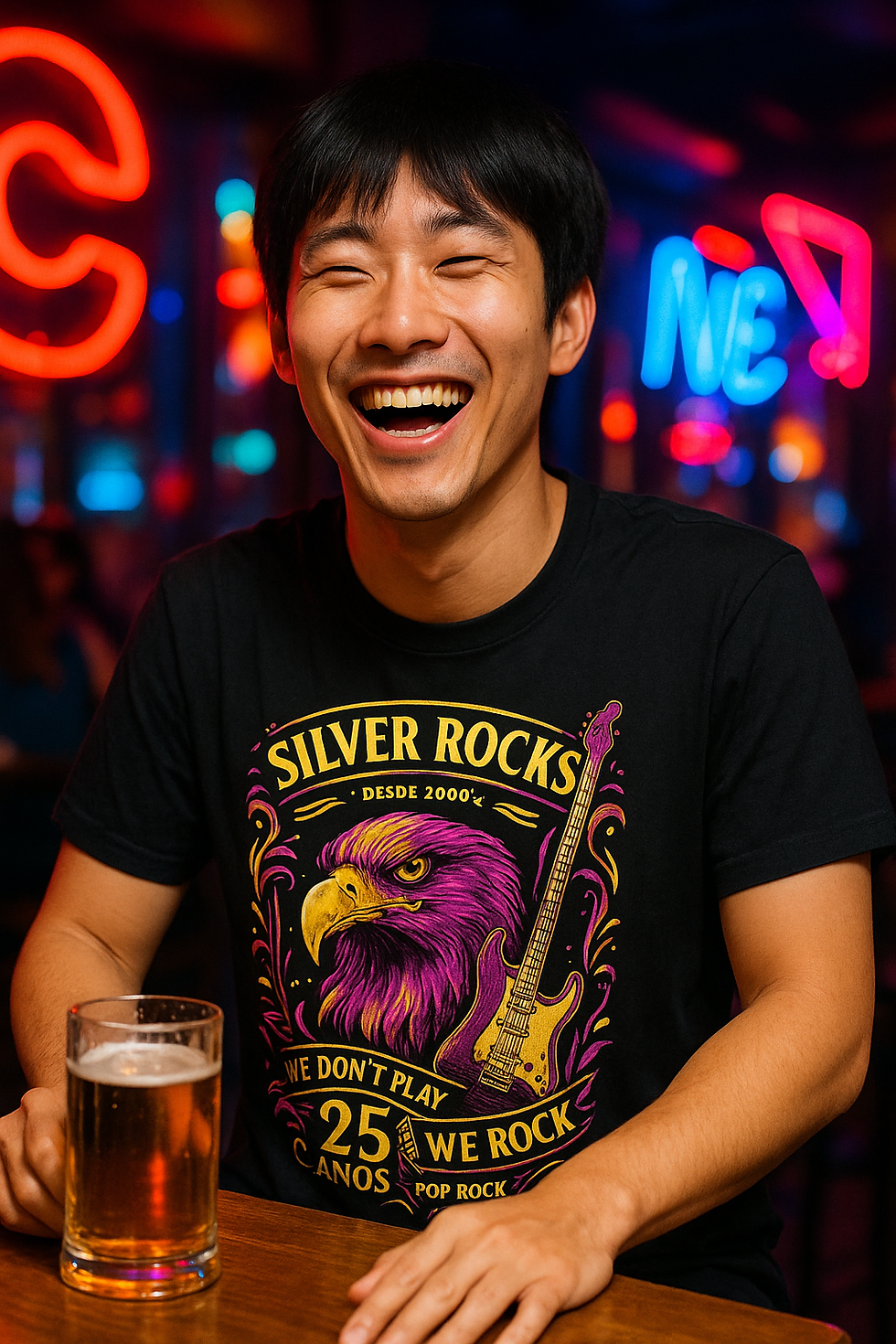 Miniatura: Camiseta Silver Rocks 25 anos (Masculina)Preta (PROMO NATAL)