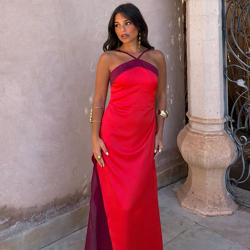 Thumbnail: Women's Elegant Patchwork Maxi Dress – Timeless Style & Effortless Sophisticat