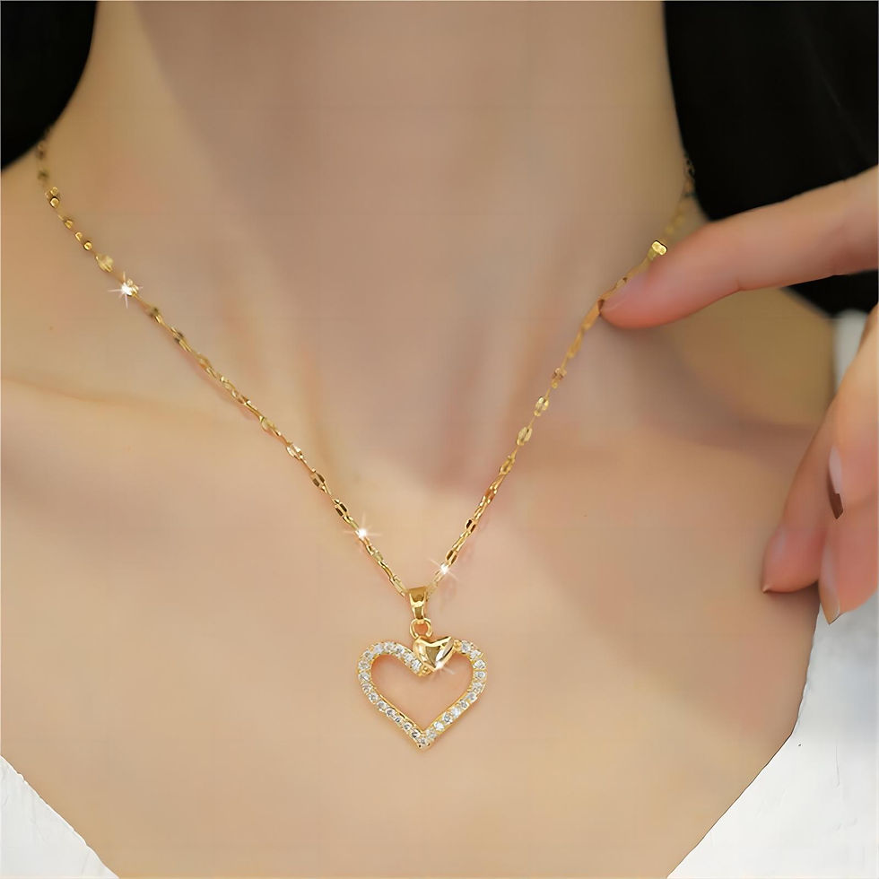Thumbnail: Romantic Heart Zircon Necklace