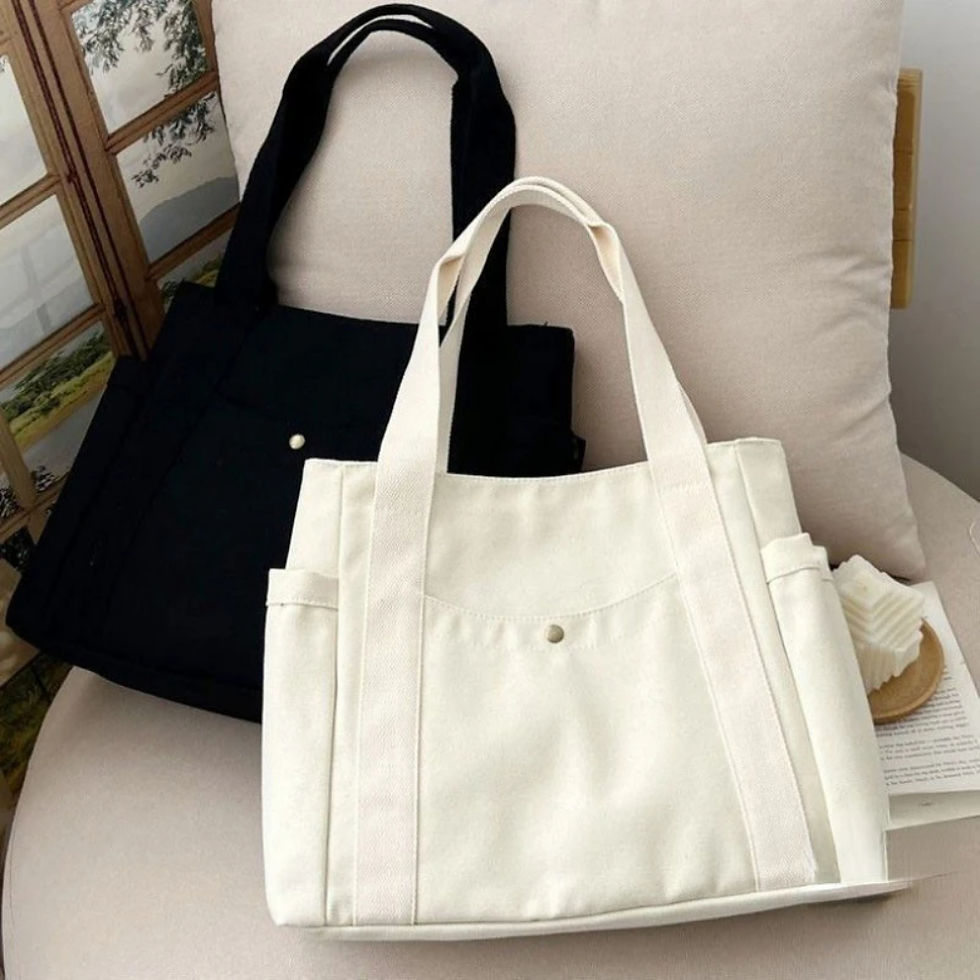Thumbnail: Large Capacity Canvas Tote Bag – Stylish, Practical & Perfect for Everyday Use