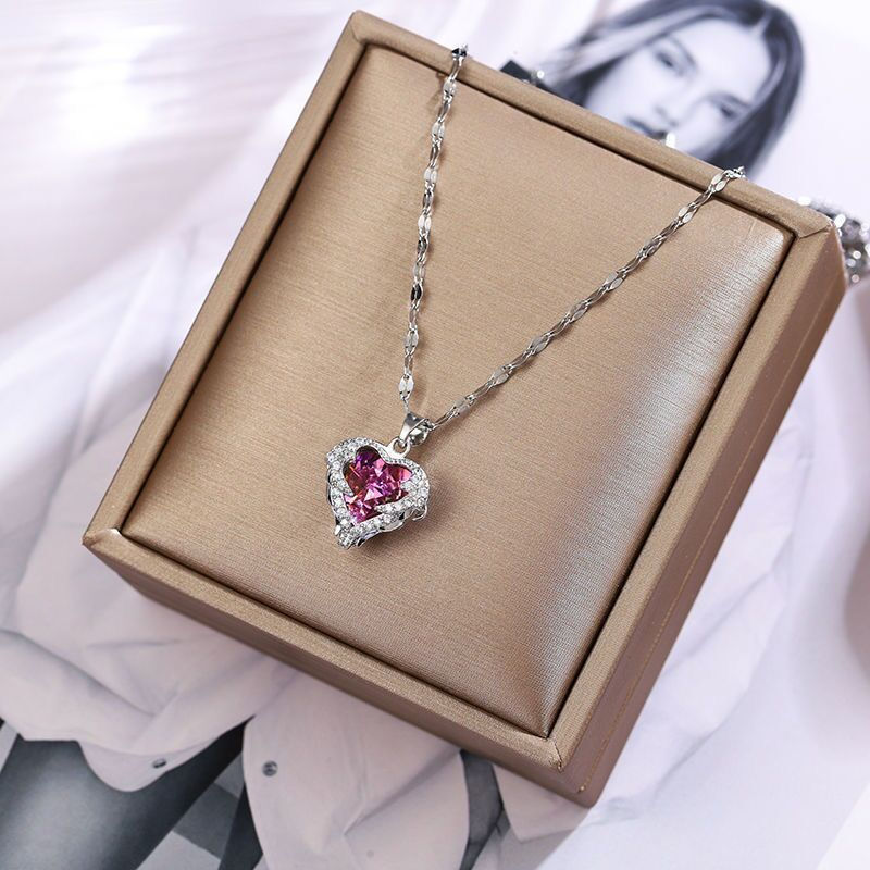 Miniatura: Top Luxury Colorful Crystal Ocean Heart Pendant Necklace